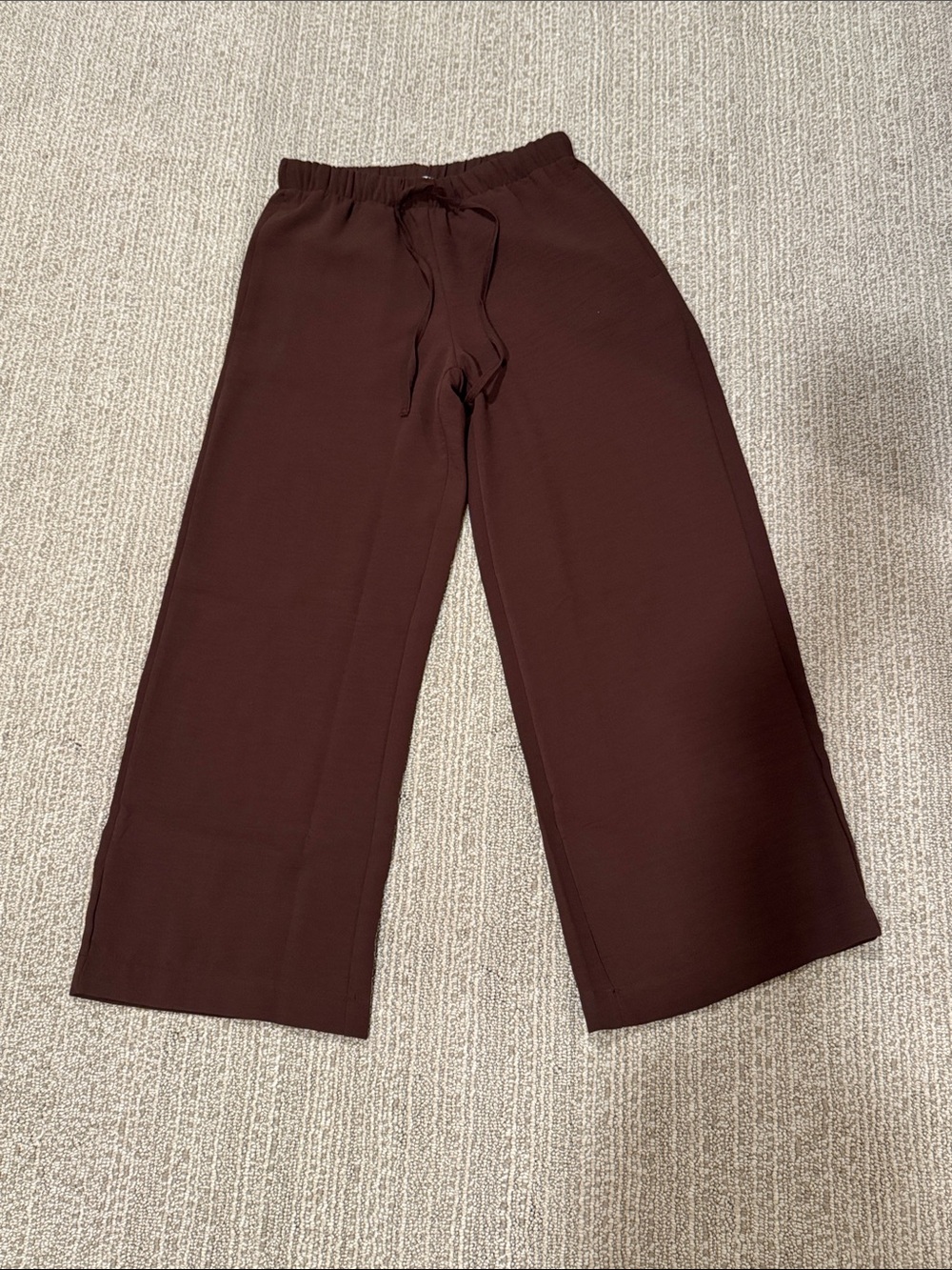 Women's Wide-Leg Drawstring Pants in Chocolate Brown